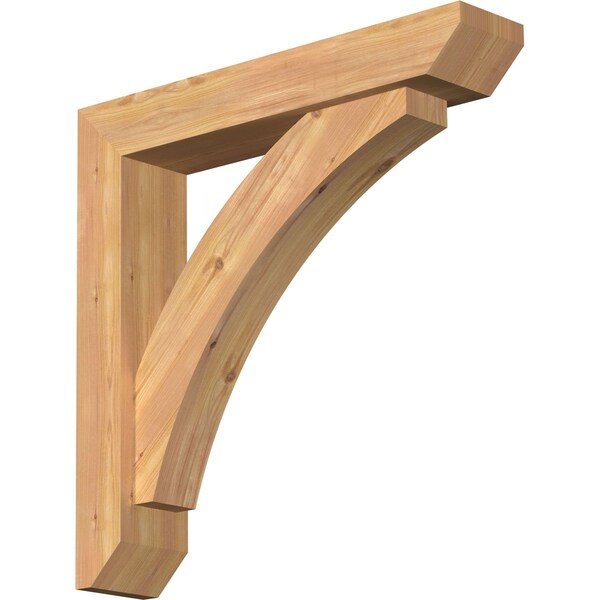 Ekena Millwork Thorton Slat Smooth Bracket w/ Offset Brace, Western Red Cedar, 5 1/2"W x 28"D x 28"H BKT0604X28X28THR06SWR - main